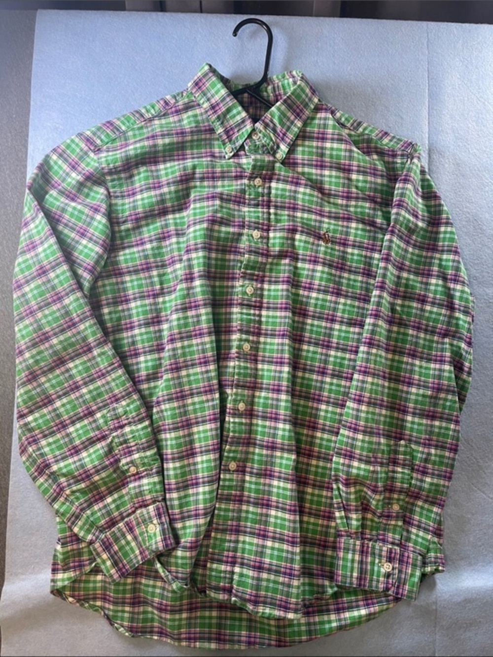 Ralph Lauren Green and Purple Plaid Button-Down Shirt